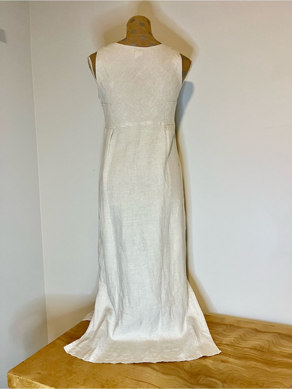 Ann Taylor Cream Linen Maxi Shift Dress - Picture 2 of 4